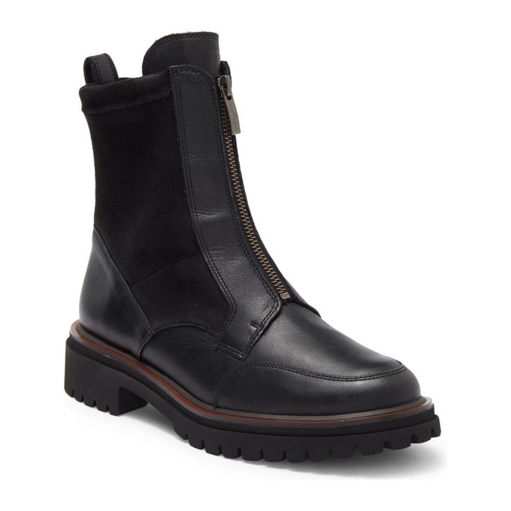 Paul Green Sheridan Lug Zip Chelsea Boots Black Leather 7.5